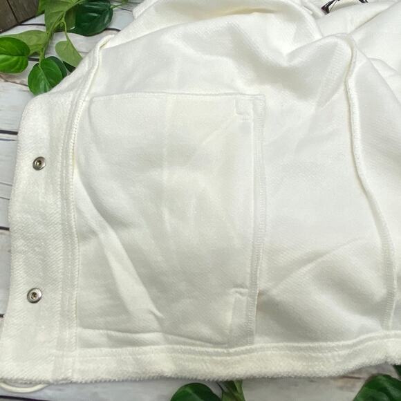 Company Ellen Tracy Snap Close White Knit Sweater Jacket Coat NWT Draw String XL - Picture 15 of 15
